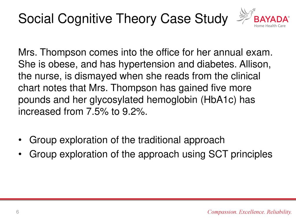 Social cognitive theory case study clearance